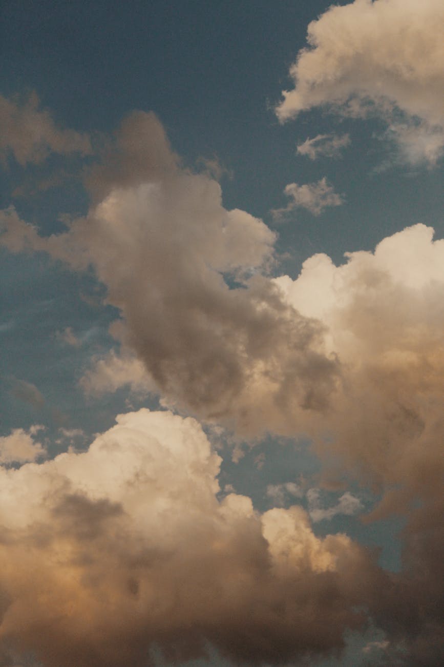 white clouds and blue sky